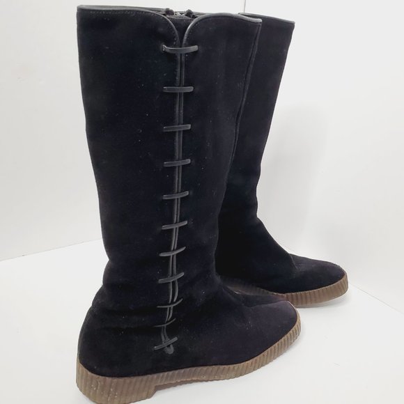 Bally Switzerland Boots Genuine Leather Fur Lined Luxury Designer Black 5.5 - Picture 4 of 10